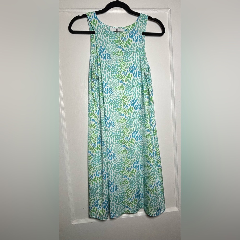 Jean Pierre Blue and Green Midi Dress - Picture 1 of 2